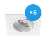 Voordeelpak 6x Noxion Inbouw Spot Boxi MR16 Kantelbaar Wit | Zaagmaat 80mm - GU10 Fitting